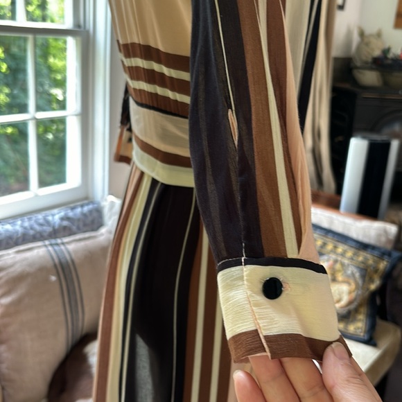 Zara Multicolored Pink Blush Striped Shirt Dress Tunic w/Belt Size XS - Picture 5 of 8